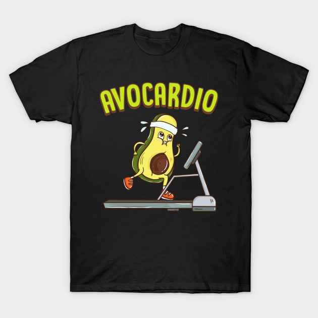 Avocardio Avocado Cardio Pun Running Exercise Gym T-Shirt by theperfectpresents